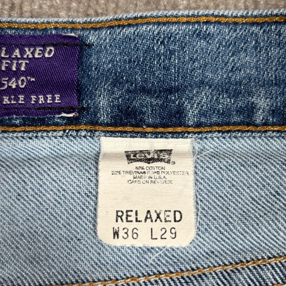 Vintage Levis 540 Jeans Mens 35x26 (Tag 36x29) Relaxed Fit Blue Denim 1995 Read*